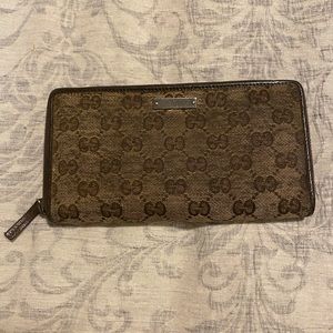 Authentic Gucci canvas monogram wallet